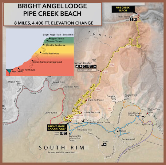 Bright Angel Trail map