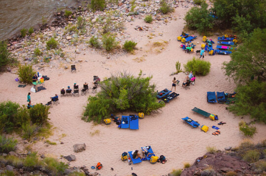 Grand Canyon camp from above.